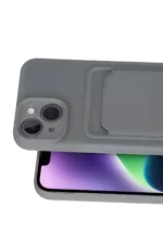 Uray store Apple iPhone 14 Kılıf Kelvin Kartvizitli Silikon - Gri - Görsel 2