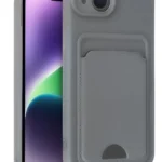 Uray store Apple iPhone 14 Kılıf Kelvin Kartvizitli Silikon - Gri