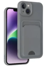 Uray store Apple iPhone 14 Kılıf Kelvin Kartvizitli Silikon - Gri