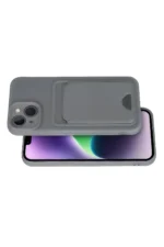 Uray store Apple iPhone 14 Kılıf Kelvin Kartvizitli Silikon - Gri - Görsel 3