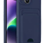 Uray store Apple iPhone 14 Kılıf Kelvin Kartvizitli Silikon - Lacivert