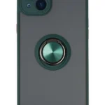 Uray store Apple iPhone 14 Kılıf Montreal Yüzüklü Silikon Kapak - Yeşil