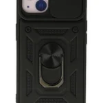 Uray store Apple iPhone 14 Kılıf Pars Lens Yüzüklü Silikon - Siyah