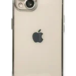 Uray store Apple iPhone 14 Kılıf Razer Lensli Silikon - Gümüş