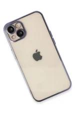 Uray store Apple iPhone 14 Kılıf Razer Lensli Silikon - Mor - Görsel 3