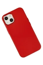 Uray store Apple iPhone 14 Plus Kılıf Asya Deri Silikon - Kırmızı - Görsel 3