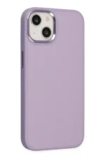 Uray store Apple iPhone 14 Plus Kılıf Asya Deri Silikon - Lila - Görsel 2
