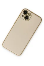Uray store Apple iPhone 14 Plus Kılıf Coco Deri Silikon Kapak - Gold - Görsel 2