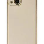 Uray store Apple iPhone 14 Plus Kılıf Coco Deri Silikon Kapak - Gold