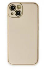 Uray store Apple iPhone 14 Plus Kılıf Coco Deri Silikon Kapak - Gold