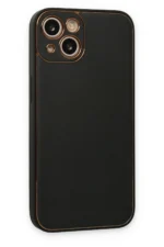 Uray store Apple iPhone 14 Plus Kılıf Coco Deri Silikon Kapak - Siyah - Görsel 3