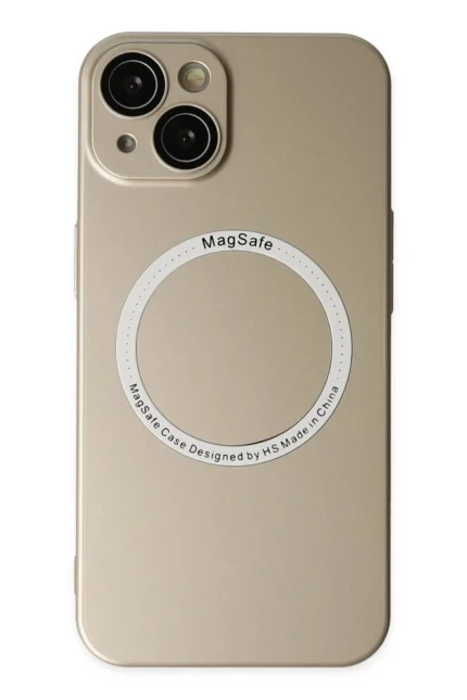 Uray store Apple iPhone 14 Plus Kılıf Jack Magneticsafe Lens Silikon - Gold