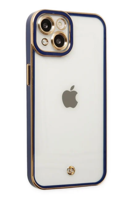 Uray store Apple iPhone 14 Plus Kılıf Liva Lens Silikon - Mavi