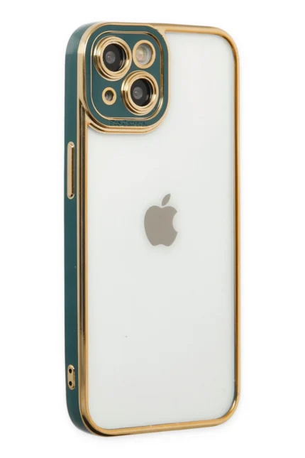 Uray store Apple iPhone 14 Plus Kılıf Liva Lens Silikon - Yeşil