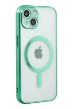 Uray store Apple iPhone 14 Plus Kılıf Magneticsafe Lazer Silikon - Haki Yeşil