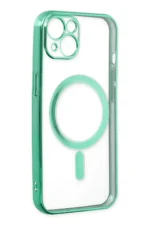 Uray store Apple iPhone 14 Plus Kılıf Magneticsafe Lazer Silikon - Haki Yeşil - Görsel 4