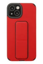 Uray store Apple iPhone 14 Plus Kılıf Mega Standlı Silikon - Kırmızı