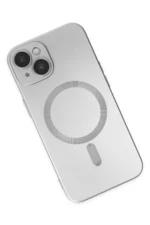 Uray store Apple iPhone 14 Plus Kılıf Moshi Lens Magneticsafe Silikon - Gümüş - Görsel 3