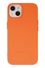 Uray store Apple iPhone 14 Plus Kılıf Nano içi Kadife Silikon - Turuncu