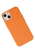 Uray store Apple iPhone 14 Plus Kılıf Nano içi Kadife Silikon - Turuncu - Görsel 3