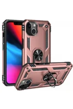 Uray store Apple iPhone 14 Plus Kılıf Sofya Yüzüklü Silikon Kapak - Rose - Görsel 2