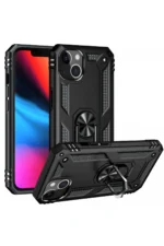 Uray store Apple iPhone 14 Plus Kılıf Sofya Yüzüklü Silikon Kapak - Siyah - Görsel 2
