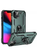 Uray store Apple iPhone 14 Plus Kılıf Sofya Yüzüklü Silikon Kapak - Yeşil - Görsel 2