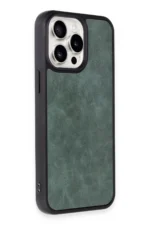 Uray store Apple iPhone 14 Pro Kılıf Aras Deri Kapak - Koyu Yeşil - Görsel 2