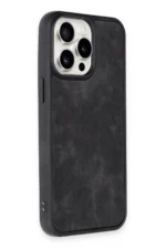 Uray store Apple iPhone 14 Pro Kılıf Aras Deri Kapak - Siyah - Görsel 2