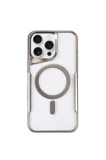 Uray store Apple iPhone 14 Pro Kılıf Boyi Magsafe Silikon Kapak - Gümüş