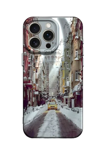 Uray store Apple iPhone 14 Pro Kılıf Crew Desenli Kapak - Galata Kulesi
