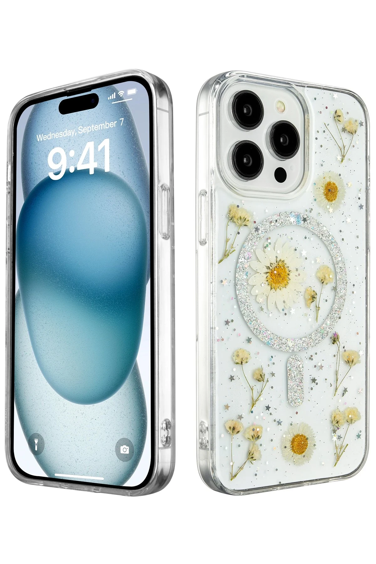 newface-iphone-14-pro-kilif-daisy-simli-magsafe-kapak-gumus-default Uray store Apple iPhone 14 Pro Kılıf Daisy Simli Magsafe Kapak - Gümüş - Görsel 1