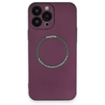 Uray store Apple iPhone 14 Pro Kılıf Jack Magneticsafe Lens Silikon - Mürdüm