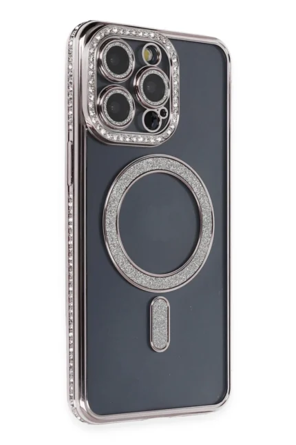 Uray store Apple iPhone 14 Pro Kılıf Joke Simli Magneticsafe Kılıf - Gri