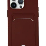 Uray store Apple iPhone 14 Pro Kılıf Kelvin Kartvizitli Silikon - Bordo