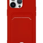 Uray store Apple iPhone 14 Pro Kılıf Kelvin Kartvizitli Silikon - Kırmızı