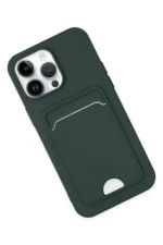 Uray store Apple iPhone 14 Pro Kılıf Kelvin Kartvizitli Silikon - Koyu Yeşil - Görsel 2
