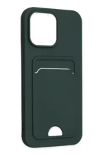 Uray store Apple iPhone 14 Pro Kılıf Kelvin Kartvizitli Silikon - Koyu Yeşil - Görsel 3