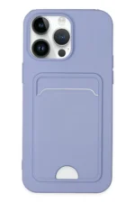Uray store Apple iPhone 14 Pro Kılıf Kelvin Kartvizitli Silikon - Lila