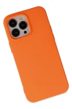 Uray store Apple iPhone 14 Pro Kılıf Nano içi Kadife Silikon - Turuncu - Görsel 3
