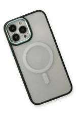 Uray store Apple iPhone 14 Pro Kılıf Room Magneticsafe Silikon - Köknar Yeşili - Görsel 3