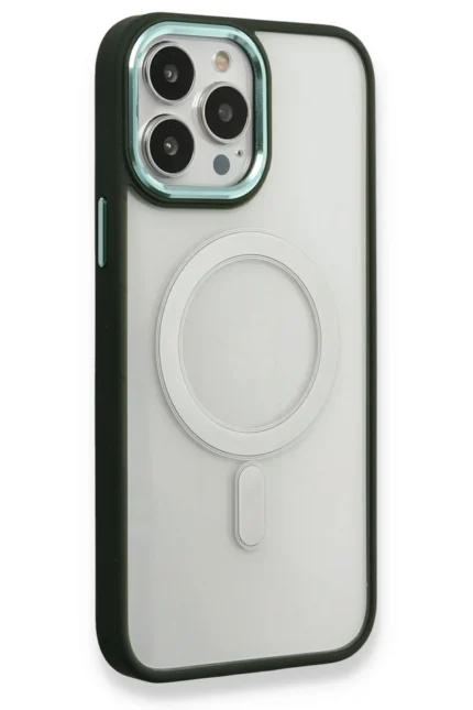 Uray store Apple iPhone 14 Pro Kılıf Room Magneticsafe Silikon - Köknar Yeşili
