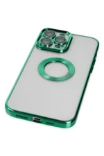 Uray store Apple iPhone 14 Pro Kılıf Slot Silikon - Köknar Yeşili - Görsel 4