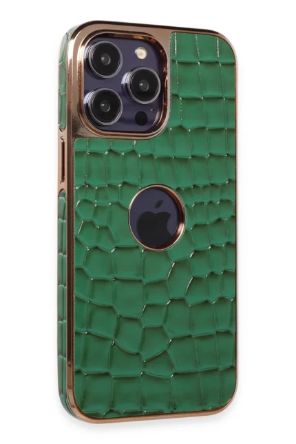 Uray store Apple iPhone 14 Pro Kılıf Snake Kapak - Koyu Yeşil