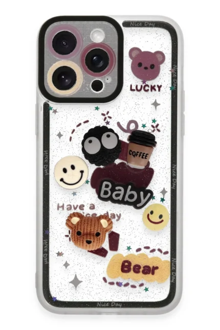 Uray store Apple iPhone 14 Pro Kılıf Sweet Desenli Silikon Kapak - Sarı