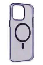 Uray store Apple iPhone 14 Pro Kılıf Tron Şeffaf Magsafe Kapak - Derin Mor - Görsel 2