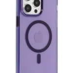 Uray store Apple iPhone 14 Pro Kılıf Tron Şeffaf Magsafe Kapak - Derin Mor