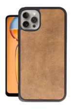 Uray store Apple iPhone 14 Pro Max Kılıf Aras Deri Kapak - Taba