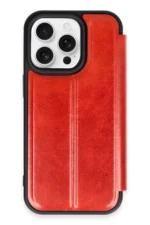 Uray store Apple iPhone 14 Pro Max Kılıf Flip Cover - Kırmızı