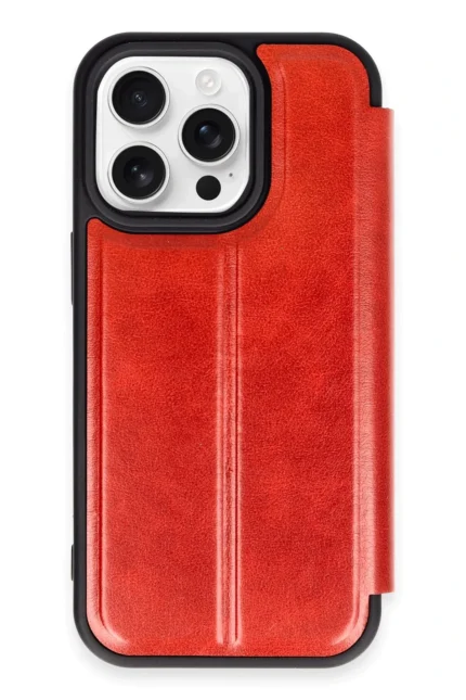 Uray store Apple iPhone 14 Pro Max Kılıf Flip Cover - Kırmızı